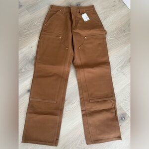 Carhartt Loose Fit Firm Duck Double Front Tan Utility Work Pants
